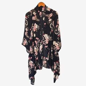 Patrons‎ Of Peace Womens Boho Floral Kimono Top Size S Layers Whimsigoth Day Out